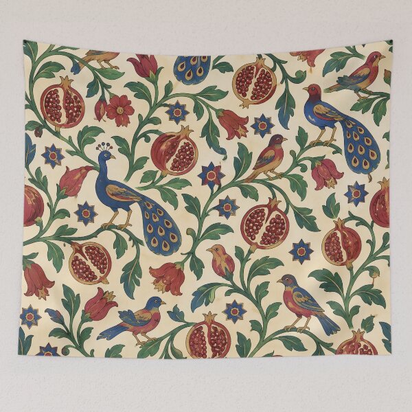 Item preview, Armenian Pomegranate Seamless Pattern | Armenian Art Illuminated Pomegranates and Birds designed and sold by StickyGuys.