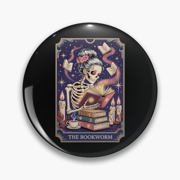 Item preview, The Bookworm Skeleton Tarot Card Art designed and sold by DoodleDuder.