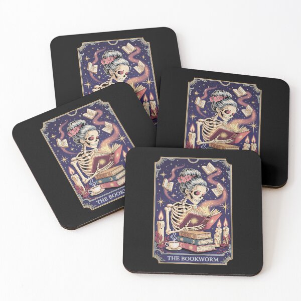 Item preview, The Bookworm Skeleton Tarot Card Art designed and sold by DoodleDuder.