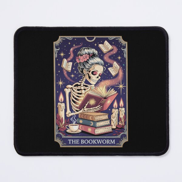 Item preview, The Bookworm Skeleton Tarot Card Art designed and sold by DoodleDuder.