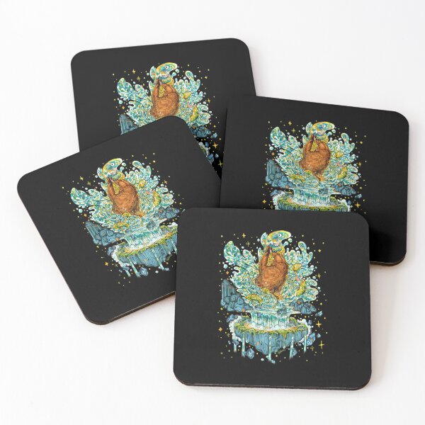 Item preview, Grizzly Bear Fishing Waterfall Floating Island Graphic designed and sold by KieuvaTNeo.