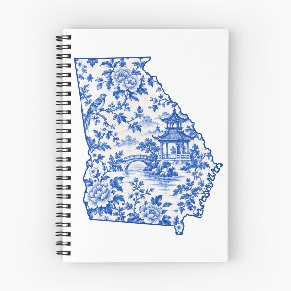 Item preview, Georgia United States of America Blue and White Chinoiserie  designed and sold by DrewRomeoCo.