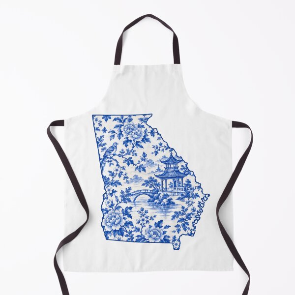 Item preview, Georgia United States of America Blue and White Chinoiserie designed and sold by DrewRomeoCo.