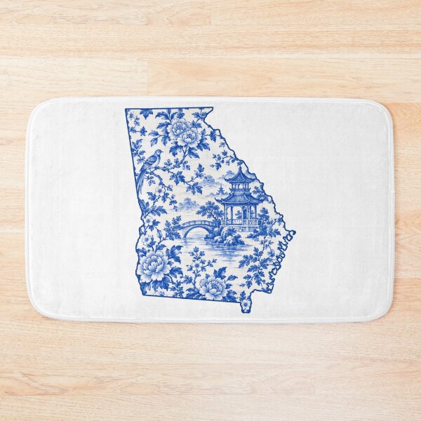 Item preview, Georgia United States of America Blue and White Chinoiserie  designed and sold by DrewRomeoCo.