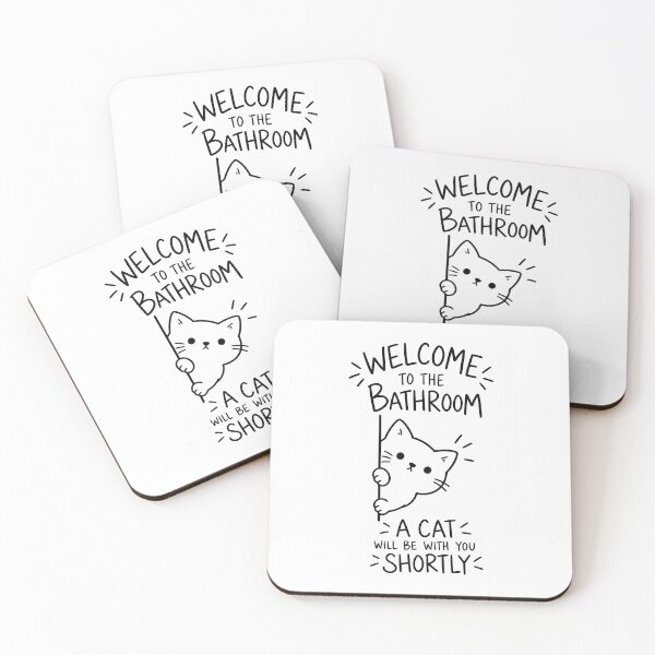 Item preview, Welcome to the Bathroom A Cat Will Be With You Shortly Funny Black Cat Graphic designed and sold by The Upside Down.