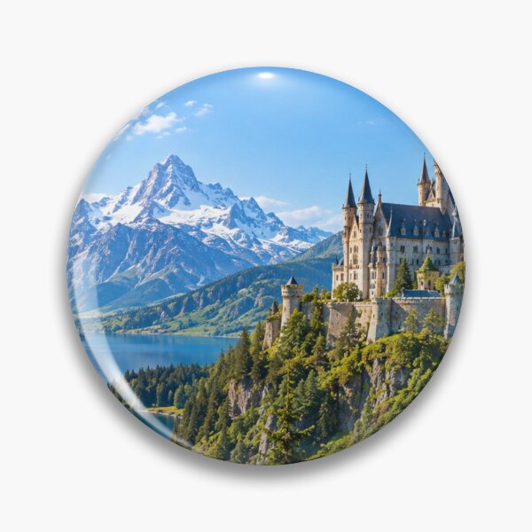 Artikelvorschau, Majestätische Bergsee-Fantasielandschaft entworfen und verkauft von DreamPrint Collective.