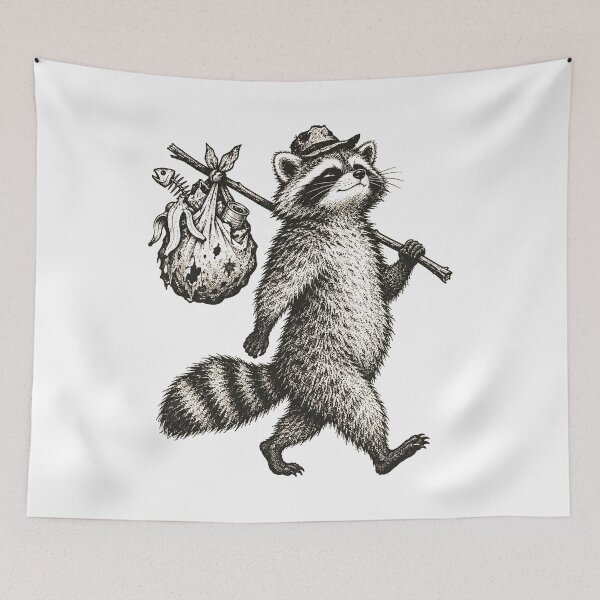 Item preview, Proud Raccoon Carrying Trash Bindle designed and sold by The Mellonaire.