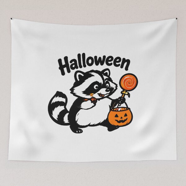Item preview, Happy Halloween Jimothy raccoon designed and sold by ViolettaGlass.