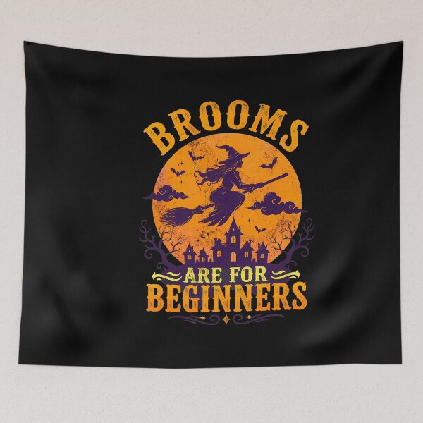 Item preview, Witch Riding Halloween Brooms For Beginners designed and sold by leocreatives.