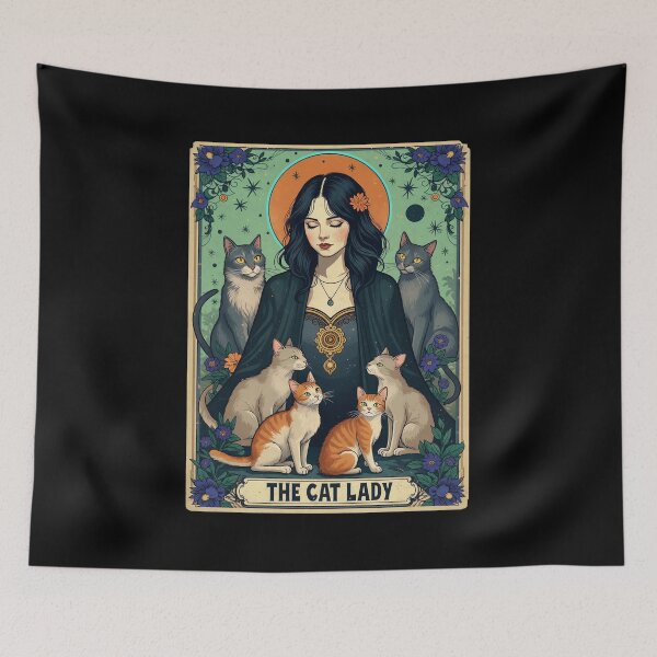 Item preview, The Cat Lady Tarot Card Art designed and sold by TrezzlTees.