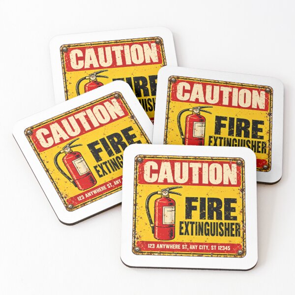 Item preview, Caution Fire Extinguisher Firefighter First Responder Safety Warning Sign designed and sold by SkeletonsDanger.