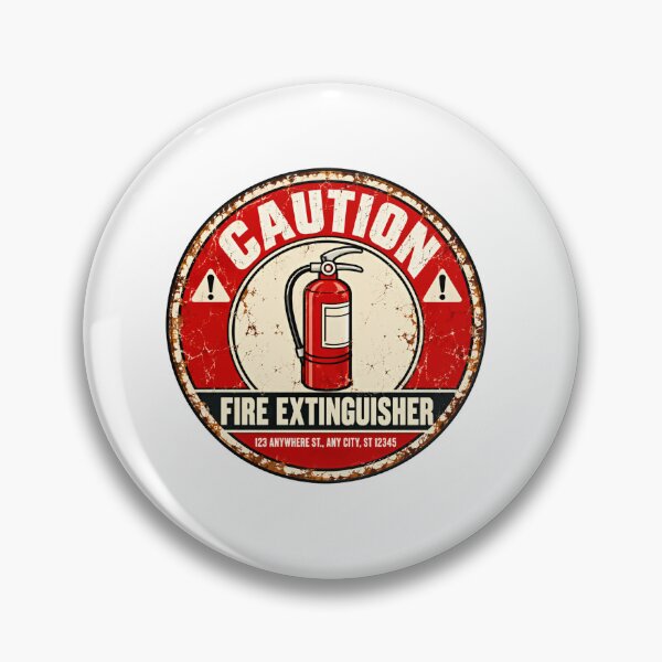 Item preview, Extintor de incendios de precaución Seguridad contra incendios Bombero profesional Socorrista de emergencia Señal de seguridad antigua designed and sold by SkeletonsDanger.