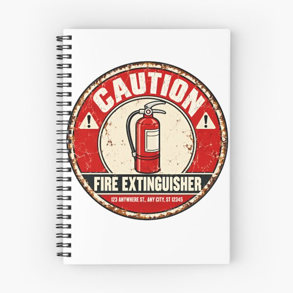 Item preview, Caution Fire Extinguisher Fire Safety Professional Firefighter Emergency Responder Vintage Safety Sign designed and sold by SkeletonsDanger.