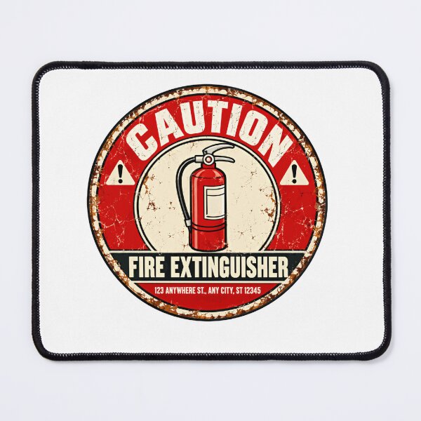 Item preview, Caution Fire Extinguisher Fire Safety Professional Firefighter Emergency Responder Vintage Safety Sign designed and sold by SkeletonsDanger.