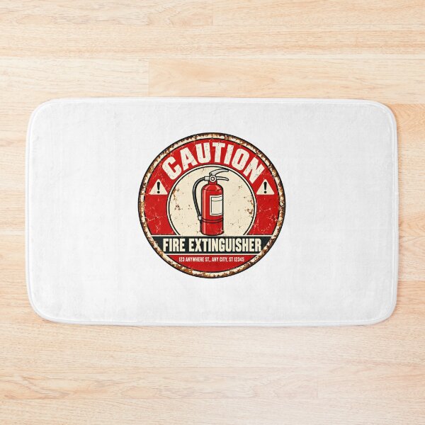 Item preview, Caution Fire Extinguisher Fire Safety Professional Firefighter Emergency Responder Vintage Safety Sign designed and sold by SkeletonsDanger.