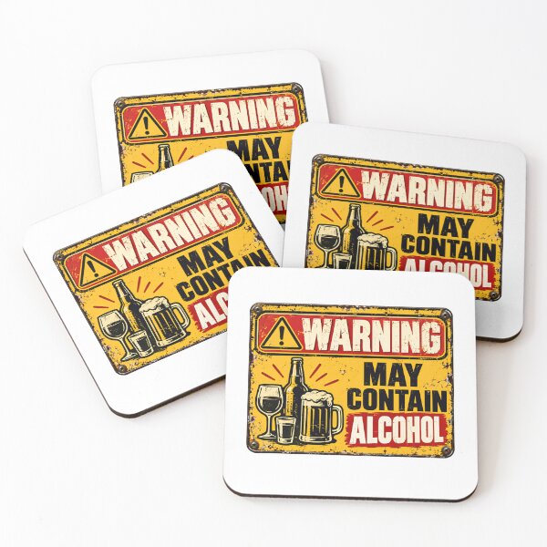 Item preview, Warning May Contain Alcohol Drinker Party Pub Humor designed and sold by SkeletonsDanger.