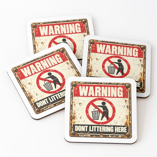Item preview, Warning Dont Littering Here Clean Environment Advocate designed and sold by SkeletonsDanger.