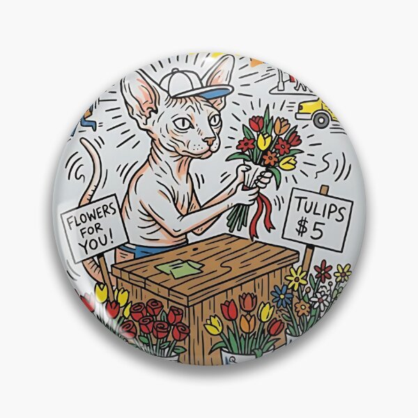 Item preview, Sphynx Cat Florist designed and sold by PictoVibe.