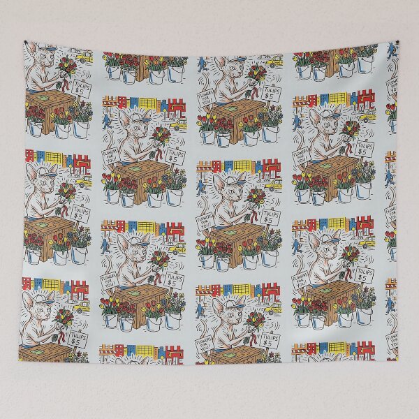 Item preview, Sphynx Cat Florist designed and sold by PictoVibe.