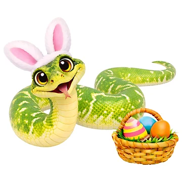 Artwork thumbnail, Bright Green Tree Python Easter by Sillytoe