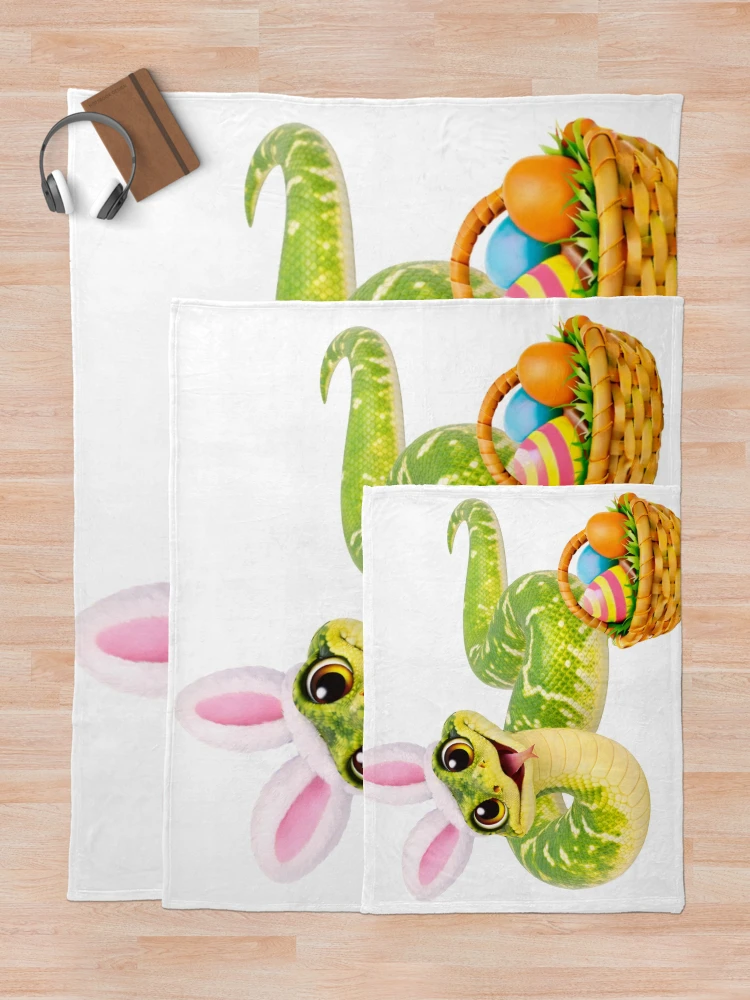Thumbnail 5 of 6, Throw Blanket, Bright Green Tree Python Easter designed and sold by Sillytoe.