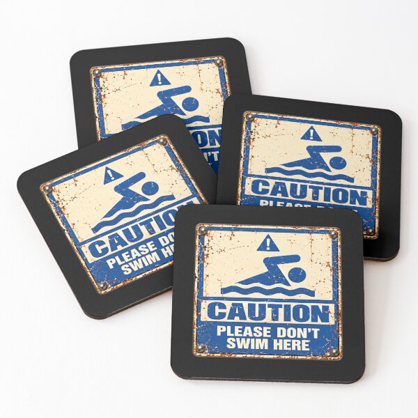 Item preview, Caution Please Don't Swim Here Swimmer Pool Warning Safety designed and sold by HumansStuck12.