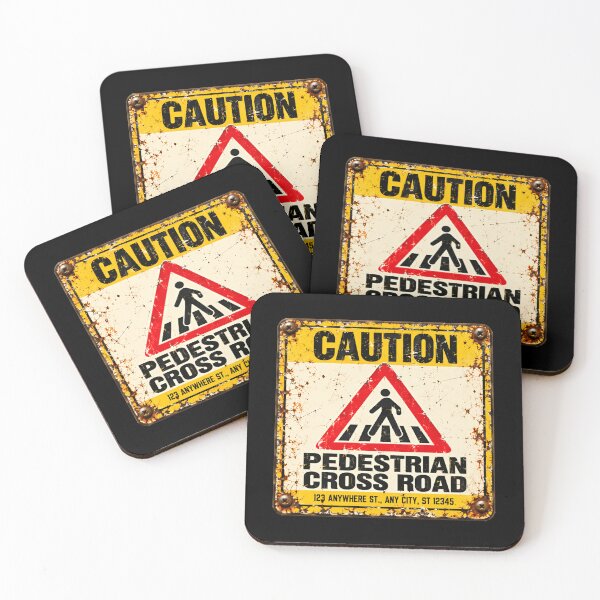 Item preview, Caution Pedestrian Cross Road Urban Traffic Safety Sign designed and sold by HumansStuck12.