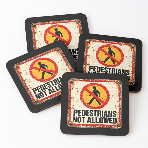 Item preview, Pedestrians Not Allowed Vintage Warning Sign Restricted Area Safety designed and sold by HumansStuck12.