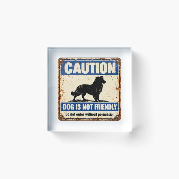 Item preview, Caution Dog Is Not Friendly Do Not Enter Without Permission Protective Dog Warning designed and sold by SkeletonsDanger.