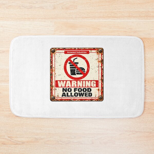 Item preview, Warning No Food Allowed Prohibition Sign Funny Office Rule designed and sold by SkeletonsDanger.