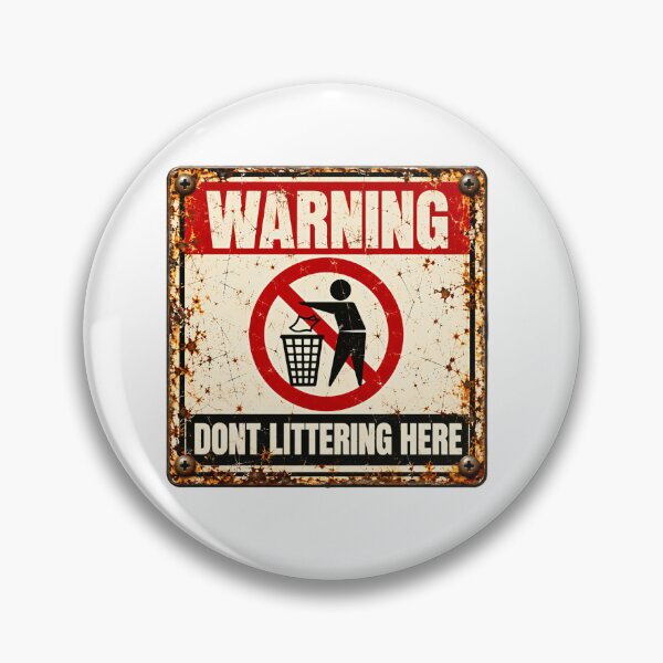 Item preview, Warning Dont Littering Here Anti Littering Public Service Keep Clean designed and sold by SkeletonsDanger.