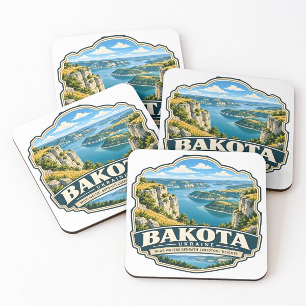 Item preview, Bakota Ukraine Wide Waters Beneath Limestone Heights Ukrainian Travel Souvenir designed and sold by NightGlyph.