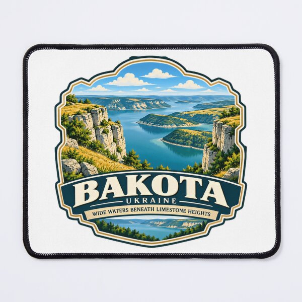 Item preview, Bakota Ukraine Wide Waters Beneath Limestone Heights Ukrainian Travel Souvenir designed and sold by NightGlyph.
