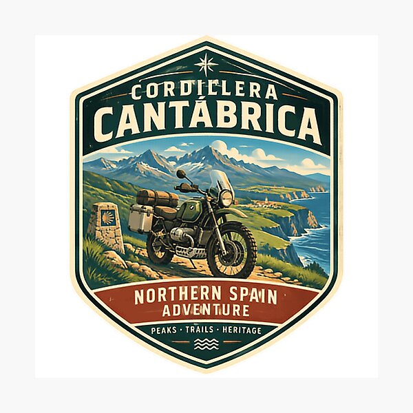 Item preview, Cordillera Cantabrica Northern Spain Adventure Motorcycle Travel Explorer Peaks Trails Heritage designed and sold by Simsimah26Parks.