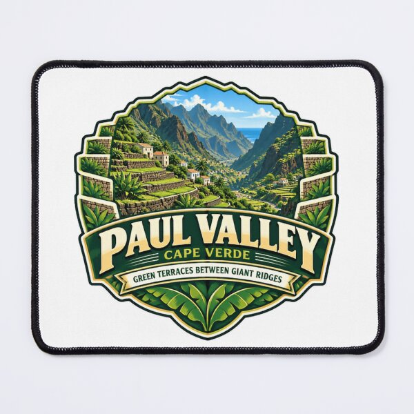 Item preview, Paul Valley Cape Verde Green Terraces Between Giant Ridges Island Travel Souvenir designed and sold by NightGlyph.