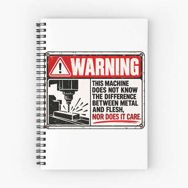 Item preview, Warning This Machine Does Not Know The Difference Between Metal And Flesh Nor Does It Care Machinist Operator Safety designed and sold by SkeletonsDanger.