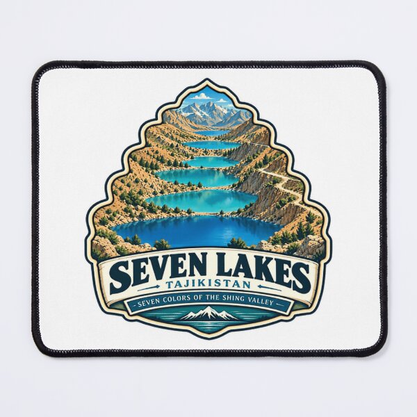 Item preview, Seven Lakes Tajikistan Seven Colors Of The Shing Valley Travel Souvenir designed and sold by NightGlyph.