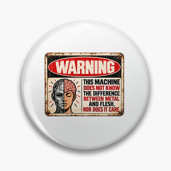 Item preview, Warning This Machine Does Not Know The Difference Between Metal And Flesh, Nor Does It Care Artificial Intelligence Robotics Enthusiast designed and sold by SkeletonsDanger.