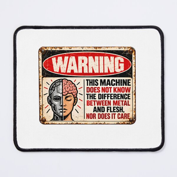 Item preview, Warning This Machine Does Not Know The Difference Between Metal And Flesh, Nor Does It Care Artificial Intelligence Robotics Enthusiast designed and sold by SkeletonsDanger.