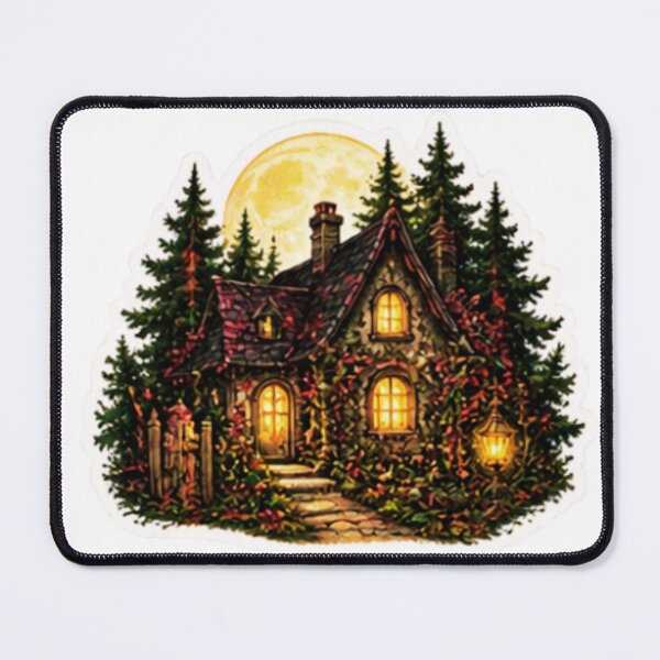 Item preview, Gothic Cottagecore Haunted Cottage Sticker Halloween Botanical Full Moon designed and sold by Jansan-23.