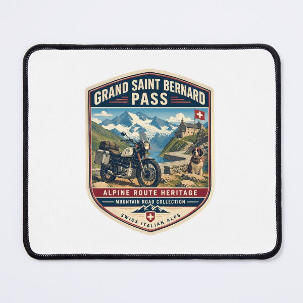 Item preview, Grand Saint Bernard Pass Alpine Route Heritage Mountain Road Collection Swiss Italian Alps Motorcycle Traveler designed and sold by Simsimah26Parks.