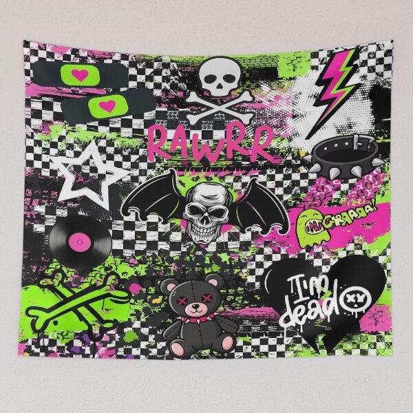 Item preview, 2000s Scenecore Grunge Pattern - Mall Goth Collage designed and sold by Side By Side Studio.