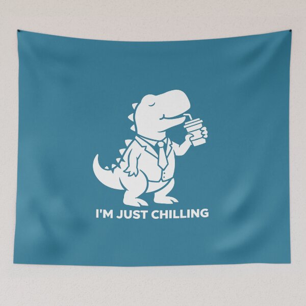 Item preview, T-Rex in Suit Drinking Coffee I'm Just Chilling designed and sold by CaptainSeal.