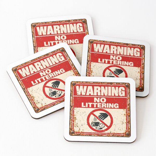 Item preview, Warning No Littering Environmental Protection Public Awareness designed and sold by SkeletonsDanger.