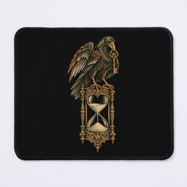 Item preview, Raven With Key On Antique Hourglass designed and sold by The Mellonaire.