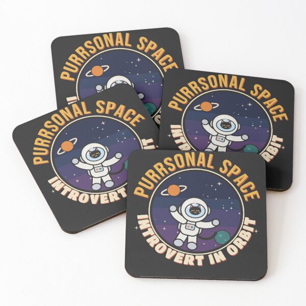 Aperçu de l'œuvre Purrsonal Space Funny Black Cat Astronaut Introvert créée et vendue par somebasic.