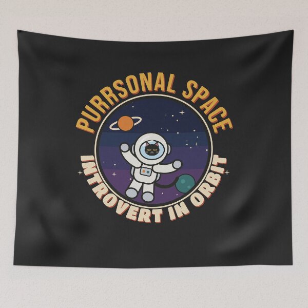 Artikelvorschau, Purrsonal Space Funny Black Cat Astronaut Introvert entworfen und verkauft von somebasic.