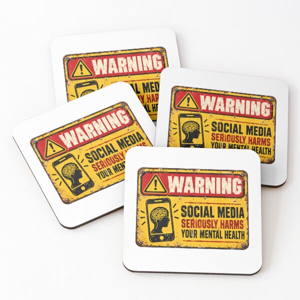 Item preview, Warning Social Media Seriously Harms Your Mental Health Digital Wellbeing Advocate designed and sold by SkeletonsDanger.