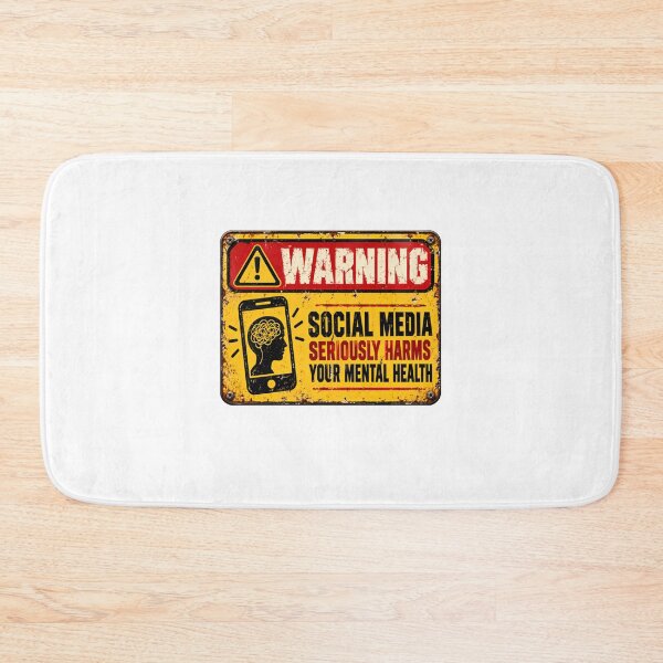 Item preview, Warning Social Media Seriously Harms Your Mental Health Digital Wellbeing Advocate designed and sold by SkeletonsDanger.
