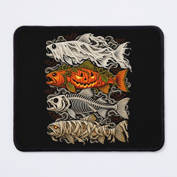 Item preview, Halloween Trout Fish Ghost Pumpkin Skeleton Mummy designed and sold by khdmalakarak.